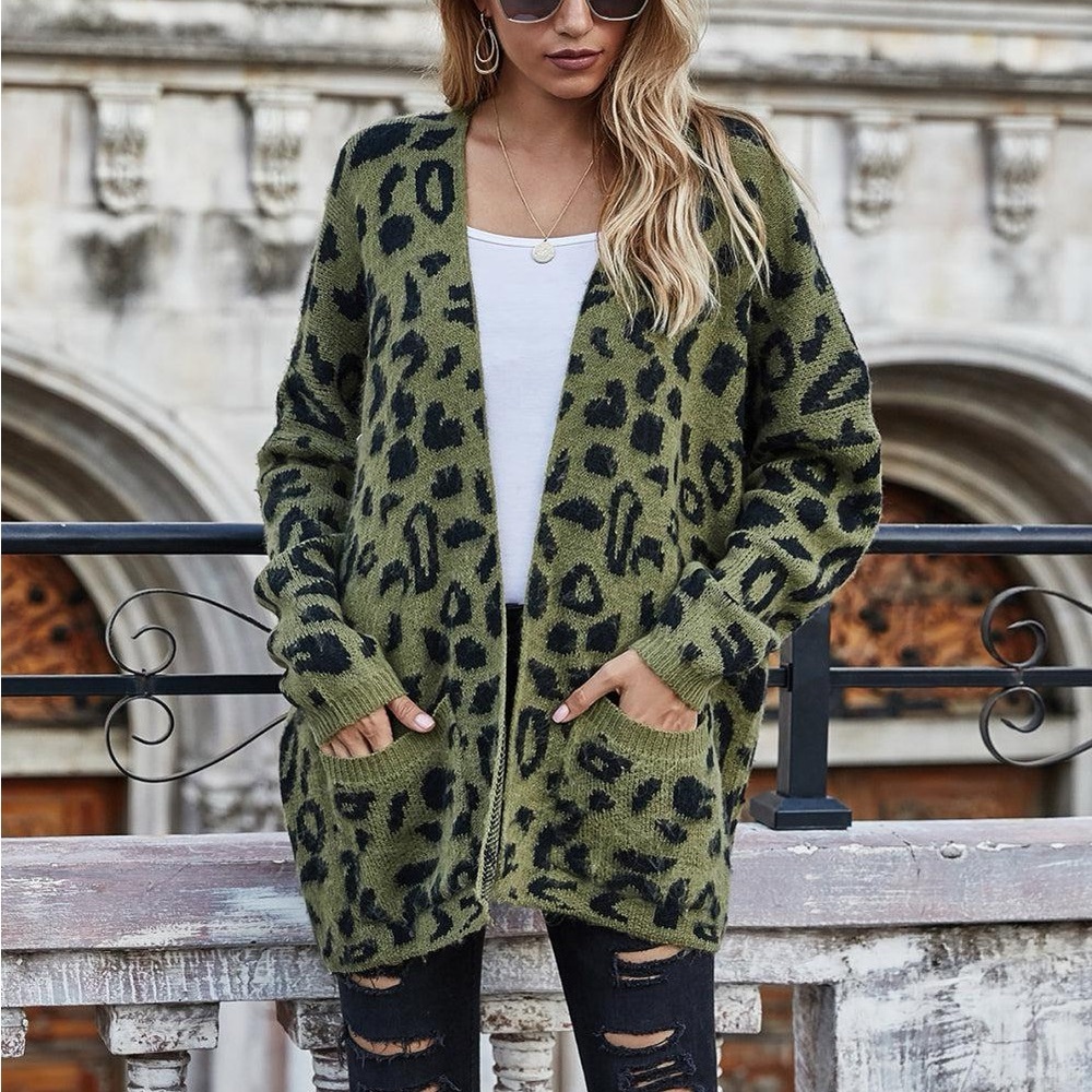NWT, Adele B Leopard cardigan